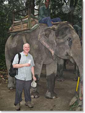 Mitchell on his Chitwan Safari