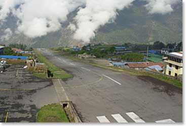 The famous runway in Lukla