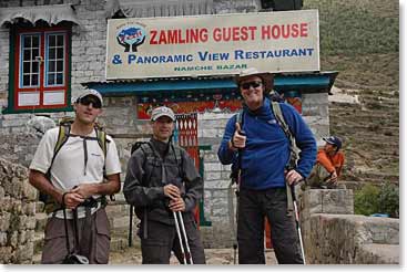 Mitchell, Daniel and Rick arrive in Namche