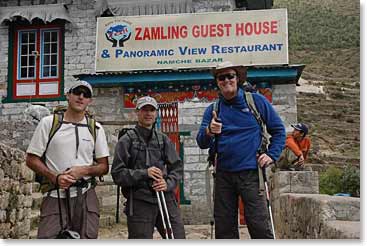 Mitchell, Daniel and Rick arrive in Namche