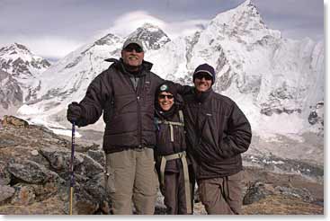 Family shot!  George, Sharon and Danny with Everest behind