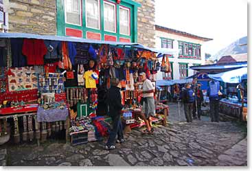 George and Sharon wasted no time and began to shop when we arrived in Namche