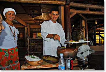 A spectacular lunch is served at a local restaurant along the way