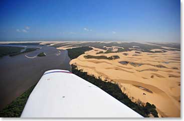 From the air one can really appreciate the size of this remote land of water and sand
