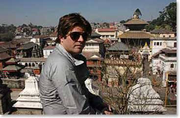 Michael gets a view overlooking Kathmandu