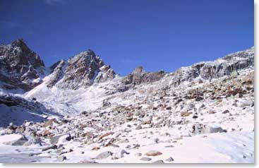 Tomorrow our team will climb across Renjo pass and then up and over this ridge