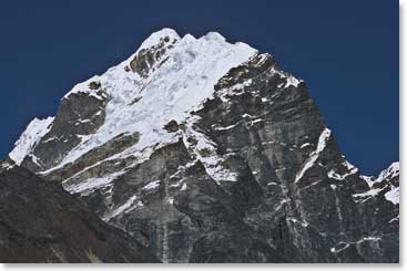 Tomorrow our team will get there first glimpse at the summit of Lobuche. 