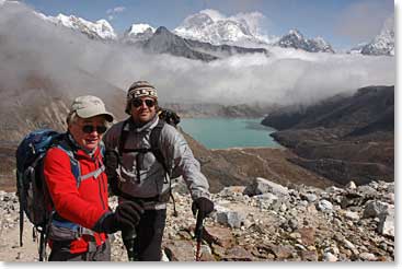 A stunning view of Gokyo Lakes from Gokyo Ridge