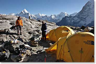 Lobuche High Camp was a temporary home for Leland and Michael
