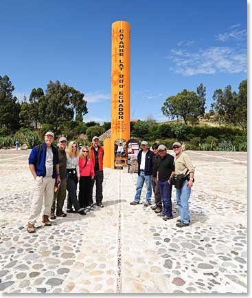 The team straddles the Equator just outside of Otavalo