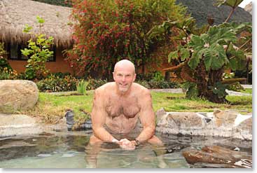 Richard enjoys the hotsprings