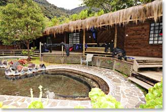 Our team gets a chance to relax and hang their wet gear in the sun at Termas Papallacta