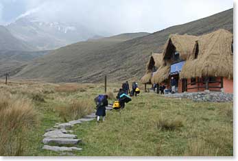 Heading into our hut, the Estrella