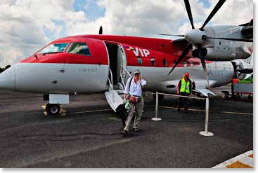 Leila steps off the plane as she arrives in Francisco de Oreliana, more commonly known as Coca