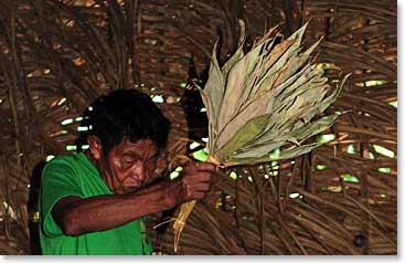 A local healer works his magic on one of the guests