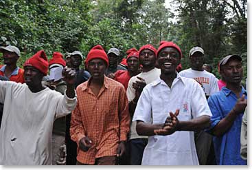 Staff members, wearing BBBS hats, joined in the celebration