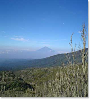 As Michael gets higher up the Machame Route, the views of below are spectacular