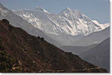 Everest and Lhotse from Sagamatha National Park Overlook