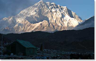 Mount Nuptse from Lobouche 