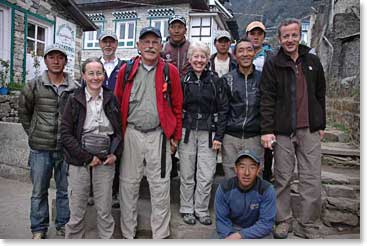 One more hike to go. The trekking team in Phakding on Monday.