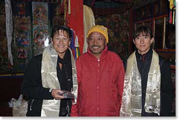 Lida, Calli-Ann and Rinpoche, who is a reincarnated Lama