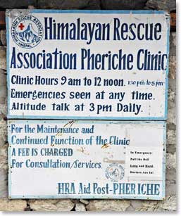 The sign on the Himalayan Rescue Clinic