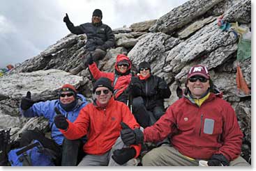 The team on the summit of Kala Pattar