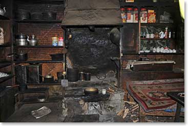 Her’s is a typical old style Sherpa kitchen neatly organized