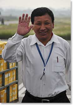 As usual, Wongchu Sherpa was waiting on the tarmac when we stepped off the plane in Kathmandu
