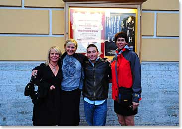 Quick team photo in front the theater