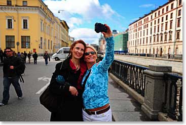 Jackie and Lina pause to take their photo together on the tour today