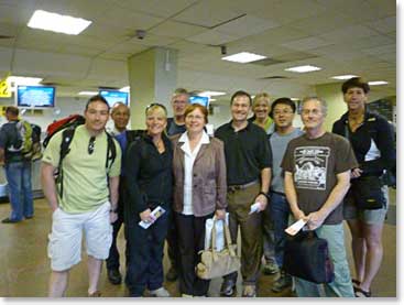 Team with Larissa,one of our Moscow city tour guides at Sheremetyevo Airport