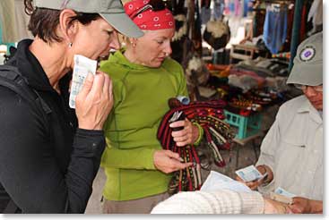 Cheget is also known for its great shopping.  Terri, Carol and David in the midst of bargaining. 