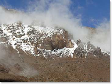 The top of Kili from Lava Tower Camp
