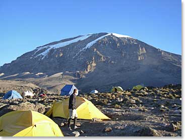 You can see that the top of Kili is very close from Karanga Camp