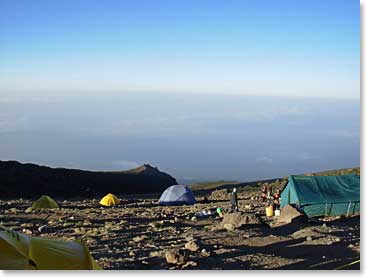 We are high on Kili now, our view from Karanga camp