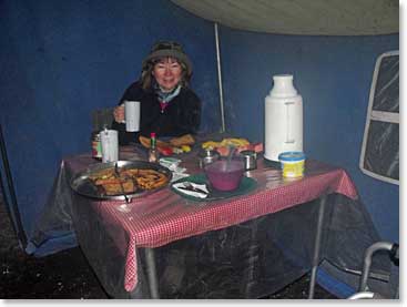 Marjorie’s dining room on the mountain