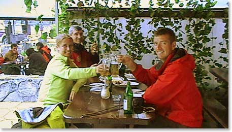 Vladimir, Richard and Nicky enjoy Cheget tradition: Barbeque and Beer!