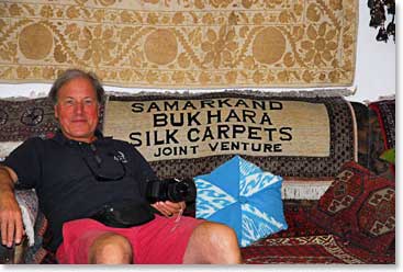 Charles takes a break from desert travel and shopping.