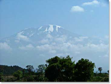 Looking up at our challenge, the top of Africa