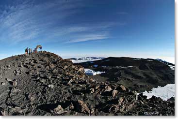 The top of Africa looking down into the crater