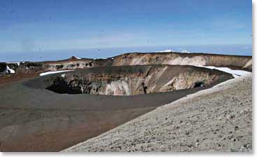 The ash pit on top of Kili