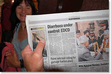 After Dr. Basnyet spoke to us we read good news in today's Kathmandu Post