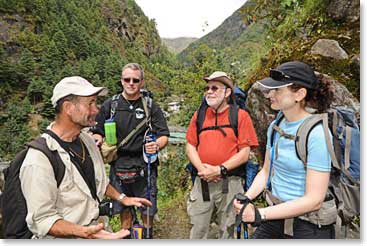 Right inside the park, we happened across Ted Atkins, the British engineer who developed the 'Top Out' mask, which is the best oxygen delivery system of climbers yet developed