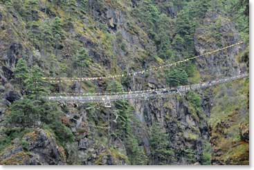 We crossed four bridges on the 6th, this was the final one which is at the base of 'Namche Hill'