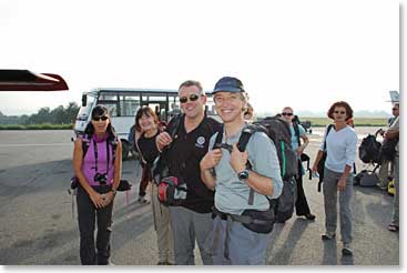 1.	On the morning of Oct. 5th we were at the airport early for the flight to Lukla, Jeff,  Don and the others were eager to begin