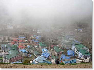 Maybe monsoon has not ended.  Namche was cloudy and rainy throughout the day