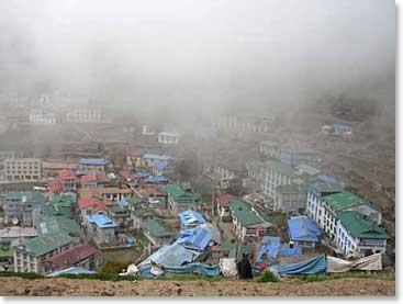 Maybe monsoon has not ended. Namche was cloudy and rainy throughout the day