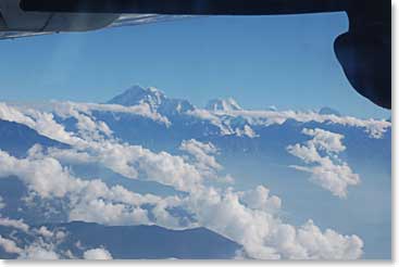 We flew past Gari Shankar and Menlungtse, both over 7000 meters