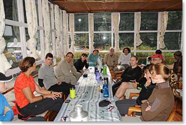 Our first lodge in Phakding, along the Dudh Kosi River, provided an excellent venue for lectures and discussions